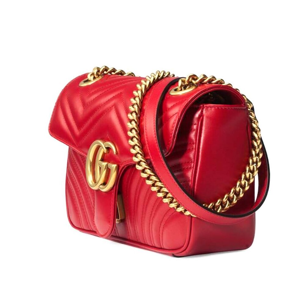 GUCCI Small GG Marmont in Red Camera Bag Model# 443497-DTDIT-6433 - Picture 2 of 4